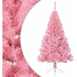  Umjetna polovica božićnog drvca sa stalkom ružičasta 150 cm PVC | shoptok.hr