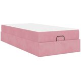 vidaXL Konstrukcija postelje z vzmetnico Roza 90 x 190 cm Žamet | Shoptok.si