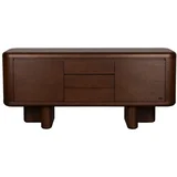Komoda v jesenovem dekorju v temni naravni barvi 160x72x40 cm Herman –