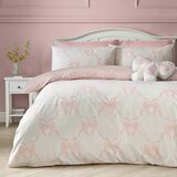 Catherine Lansfield Rožnata posteljnina za zakonsko posteljo 200x200 cm Pretty Bows – | Shoptok.si