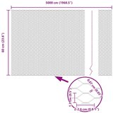  Stupovi za ogradu 11 kom U-kanal sivi 60 cm čelik Šesterokutna ograda siva 0.6x50 m čelik | shoptok.hr