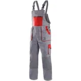 Radne pantalone na tregere Luxy Robin/ siva/crvena