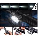 Set močnih aku. led kolesarskih svetilk usb vodoodpornih črnih Slike