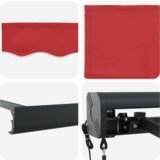 vidaXL Automatska Uvlačiva Tenda Crvena 300x250 cm, Zamjenska Tkanina za Tendu 3x2,5 m Okvir Crvena | shoptok.hr