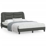 vidaXL Posteljni okvir z vzglavjem temno siv 140x200 cm blago | Shoptok.si