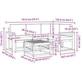  Set vanjskih sofa 5 kom. Prirodna i krem | shoptok.hr