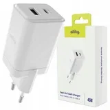 zidni punjač GaN PD QC ATC-01-45WAC 1x USB-C 1x USB-A 45W bijeli