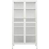 vidaXL Ormarić za izlaganje bijeli 90x40x180 cm čelik i kaljeno staklo | shoptok.hr