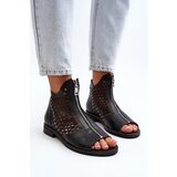 Zazoo 977/L Leather Cutout Sandals with Zip | Shoptok.si