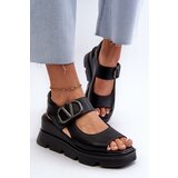 VINCEZA Women's Black Wedge and Platform Sandals in Eco Leather Triaola | Shoptok.si
