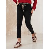 DStreet Spodnie damskie CHARMYOU jeansowe z paskiem czarne | shoptok.hr