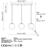 Opviq Luster Orbital-20-14052, 87x20x120cm, IP20, Bijelo-zlatna boja | Eponuda.ba