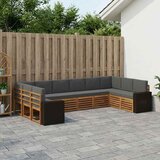  Set vanjskih sofa 10 pcs Prirodna i antracit Poliester | shoptok.hr