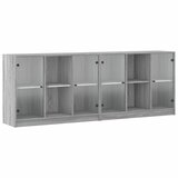 Furnova Knjižna omara z vrati siva sonoma 204x37x75 cm inženirski les, (21954900) | Shoptok.si