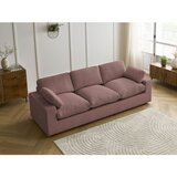 Bobochic Paris Rožnata sedežna garnitura iz rebrastega žameta 250 cm Belair – | Shoptok.si