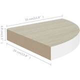 vidaXL kutne zidne police 4 kom boja hrasta i bijele 35x35x3,8 cm MDF | shoptok.hr