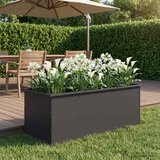 Vrtna posuda za sadnju s LED svjetlom Crna 50 x 100 x 48 cm Slike