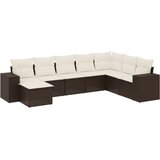  8-dijelni set vrtnih sofa s jastucima smeđi od poliratana | shoptok.hr