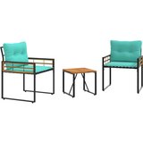  Set vanjskog namještaja s jastukom 3 pcs Tirkizna | shoptok.hr
