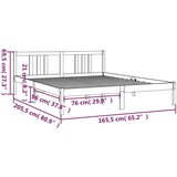  Posteljni okvir črn iz trdnega lesa 160x200 cm, (20648193) | Shoptok.si