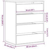 vidaXL Kutna komoda s ladicama bijela 60x41x76cm od konstruiranog drva | shoptok.hr