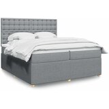  Krevet s oprugama i madracem svjetlosivi 200 x 200cm od tkanine | shoptok.hr
