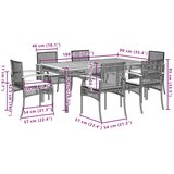  7-dijelni vrtni blagovaonski set sivi od poliratana Siva 180 cm table length | shoptok.hr