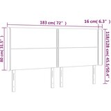  LED uzglavlje smeđesivo 183 x 16 x 118/128 cm od tkanine | shoptok.hr