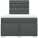 vidaXL Box spring postelja z vzmetnico temno siva 120x200 cm blago | Shoptok.si