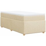 vidaXL Box spring postelja z vzmetnico krem 100x200 cm blago, (21291062) Cene