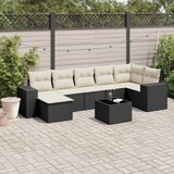  8-dijelni set vrtnih sofa od poliratana s jastucima crni | shoptok.hr