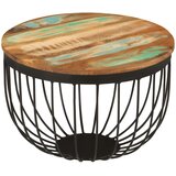 vidaXL Klubska mizica Ø50x35 cm trden predelan les in jeklo | Shoptok.si