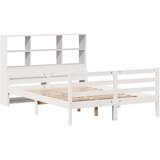 vidaXL Krevet s regalom z knjige bez madraca bijeli 140x200cm borovina | shoptok.hr