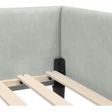  Kutni okvir kreveta Svijetlo siva 100 cm x 200 cm Baršun | shoptok.hr