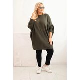 Kesi Włoski Women's Plus Size Sweater with mohair poncho khaki | Shoptok.si