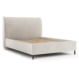 Maison de Rêve Krem tapecirani bračni krevet s prostorom za odlaganje s podnicom 160x200 cm Shell – Cijene
