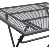  3-dijelni vrtni blagovaonski set ekspandirani metal antracit Antracitno siva Dužina stola 60 cm | shoptok.hr