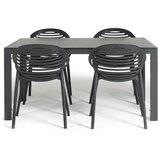 Bonami Selection Vrtni blagovaonski set za 4 osobe s crnim stolicama Joanna i stolom Viking, 90 x 150 cm Cijene
