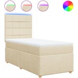 vidaXL Okvir kreveta s oprugama i madrac krem 80x200 cm od tkanine | shoptok.hr