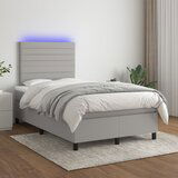 The Living Store Box spring postelja z vzmetnico LED sv. siva 120x200 cm blago - Box Spring Postelja, (21516983) Cene