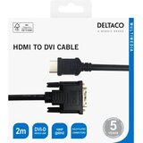 Deltaco Kabel HDMI to DVI ,1080p, DVI-D Single Link, 2m, ČRNI | Shoptok.si