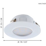 Eglo Vgradna LED svetilka Eglo Pineda (3 x 6 W, 3000 K, 7,8 x 3,5 cm, bela, 3 kos) | Shoptok.si