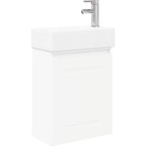 vidaXL Jedinstveni ormar za kupaonicu s Lavabo - Umivaonikom Bijela - Bijela s desnom slavinom | shoptok.hr