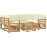  Set vanjskih sofa 7 kom. Bijela i krem Poliester | shoptok.hr