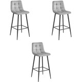  ARCETO barska stolica - Srebrno Siva Baršun / Crne Noge x 3 | shoptok.hr