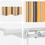 vidaXL Ročna retraktivna tenda Multicolor Stripe 500x300 cm | Shoptok.si