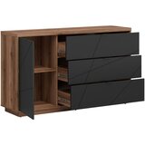 XORA komoda, črna, barve hrasta | Shoptok.si