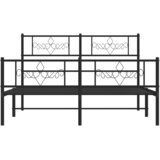  Metalni okvir kreveta uzglavlje i podnožje crni 120x200 cm | shoptok.hr