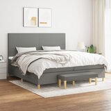 The Living Store Box spring postelja z vzmetnico temno siva 200x200 cm blago - Box Spring Postelja, (21516822) Cene