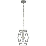 Searchlight Chassis 1-lahka satenasto srebrna stropna viseča svetilka v kletki, (22100731) | Shoptok.si